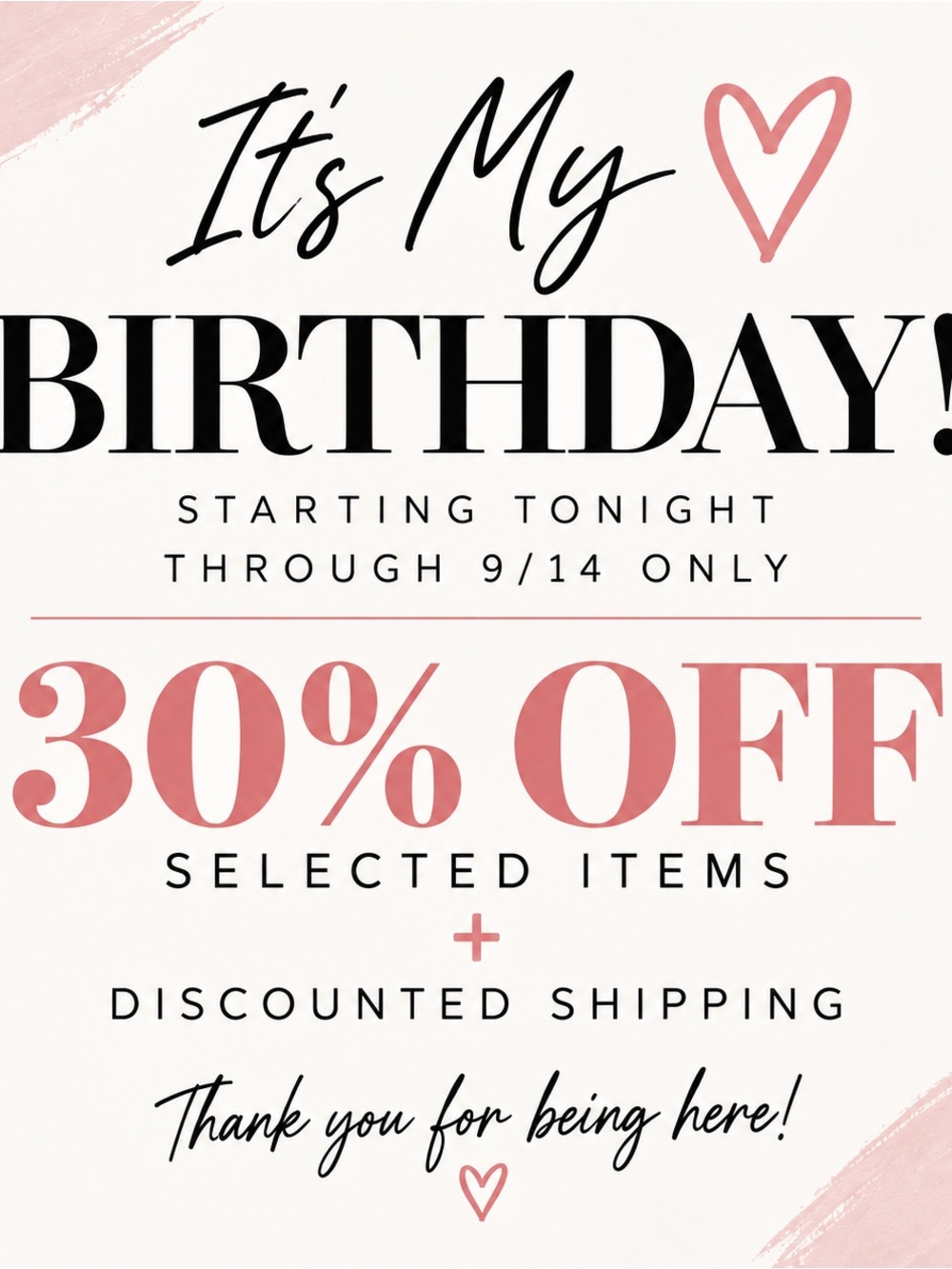 It's My Birthday! Pink Promotional Party Sign